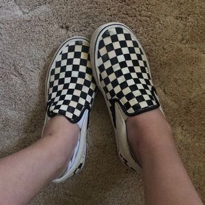Womens Checkerboard Slip Vans 8.5 Well Worn Used